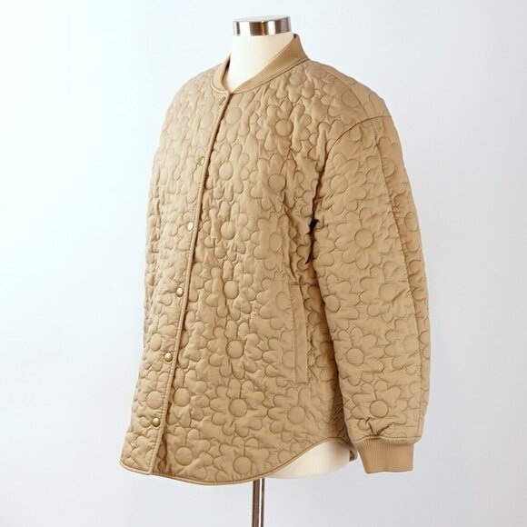 & Other Stories Oversized Floral Quilted Jacket Beige - Size 6 - Picture 3 of 9